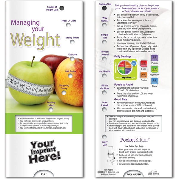 Pocket Slider - Managing Your Weight.... from ASI 54100 Fields Manufacturing Inc / Better Life Line