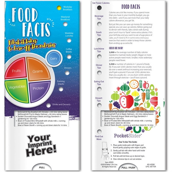 Pocket Slider - Food Facts... from ASI 54100 Fields Manufacturing Inc / Better Life Line