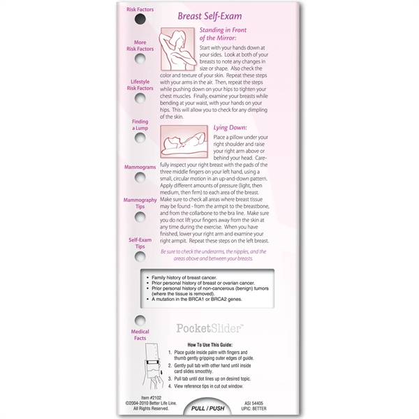Pocket Slider - Breast Cancer Awareness... from ASI 54100 Fields Manufacturing Inc / Better Life Line
