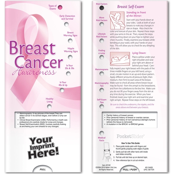 Pocket Slider - Breast Cancer Awareness... from ASI 54100 Fields Manufacturing Inc / Better Life Line