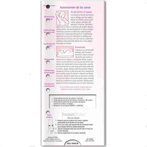 Pocket Slider - Breast Cancer Awareness... from ASI 54100 Fields Manufacturing Inc / Better Life Line