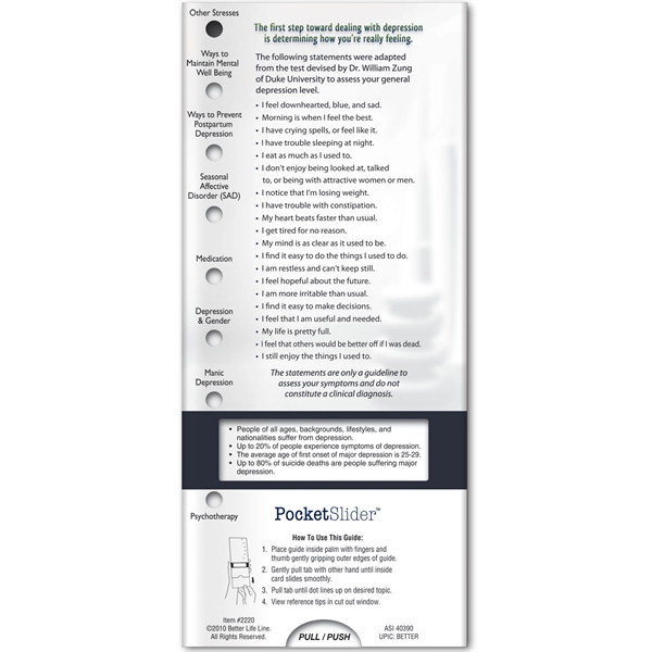 Pocket Slider - Mental Wellness... from ASI 54100 Fields Manufacturing Inc / Better Life Line