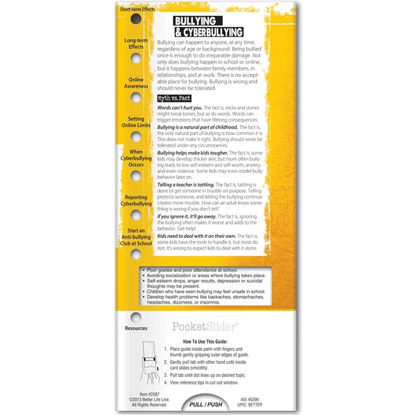Pocket Slider - What Your Need to Know: Parent's Guide to... from ASI 54100 Fields Manufacturing Inc / Better Life Line