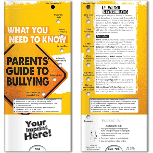 Pocket Slider - What Your Need to Know: Parent's Guide to... from ASI 54100 Fields Manufacturing Inc / Better Life Line