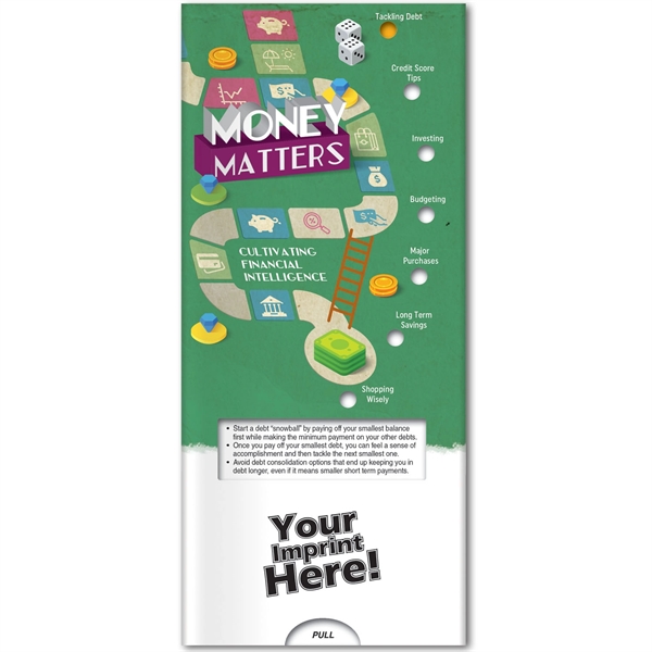 Pocket Slider™ with information on financial intelligence.... from ASI 54100 Fields Manufacturing Inc / Better Life Line