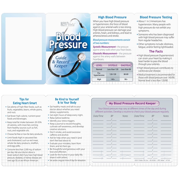 Key Points - Blood Pressure Guide and Record Keeper... from ASI 54100 Fields Manufacturing Inc / Better Life Line