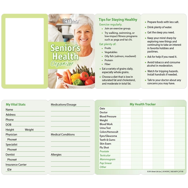 Key Points - Senior's Health Organizer... from ASI 54100 Fields Manufacturing Inc / Better Life Line