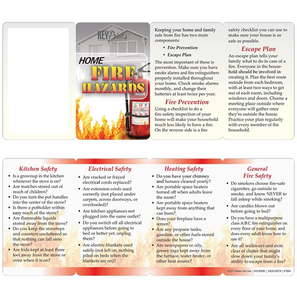 Key Points - Home Fire Hazards... from ASI 54100 Fields Manufacturing Inc / Better Life Line