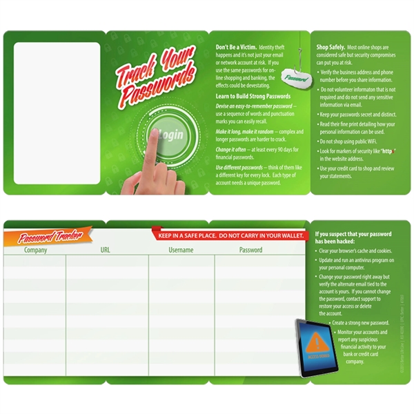 Key Points - Track Your Passwords... from ASI 54100 Fields Manufacturing Inc / Better Life Line