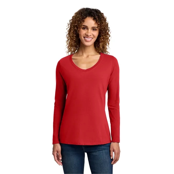 Port & Company Ladies Long Sleeve Fan Favorite V-Neck Tee.... from ASI 84863 SanMar