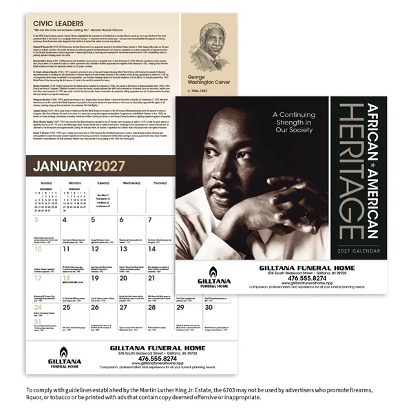 African-American Heritage: Dr. Martin Luther King, Jr.... from ASI 40480 Koozie Group / Norwood Triumph Calendar