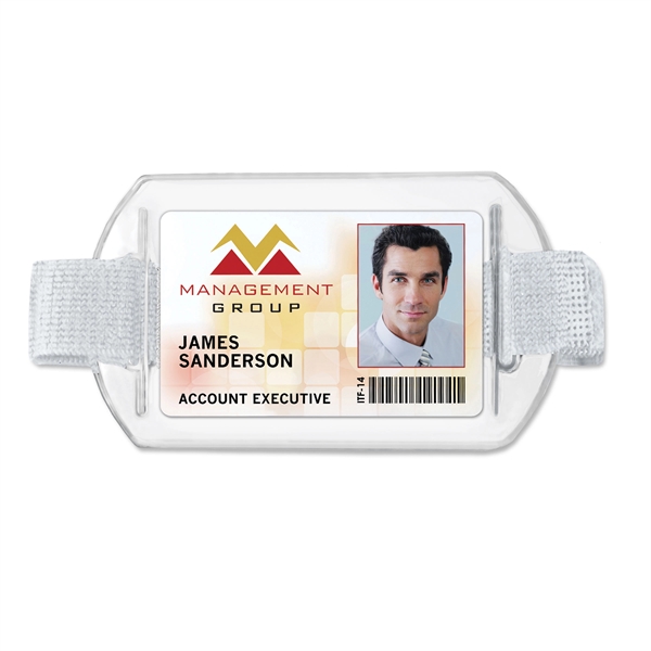 Armband-style clear vinyl badge holder is great for active personnel who... from ASI 79898 Promovision / PROMOVISION
