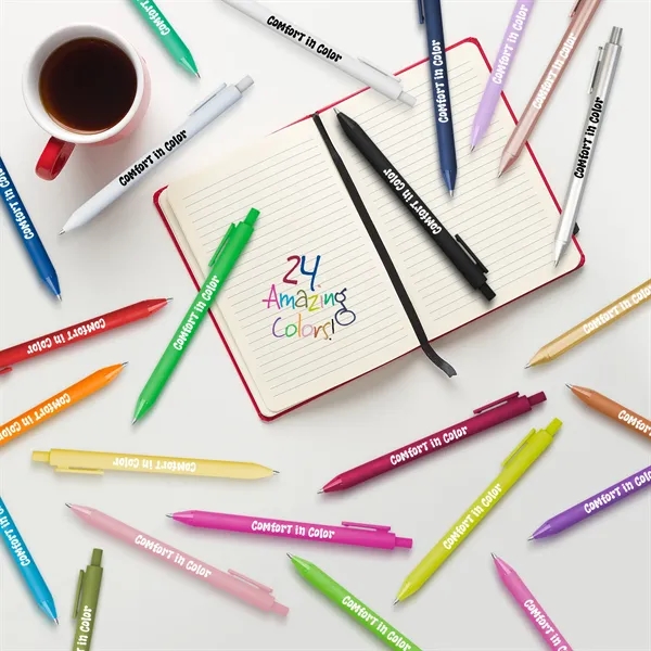 Soft, eco-friendly gel pen with a cushioned barrel and vibrant, brand-ready... from ASI 61966 HPG / Hub Pen