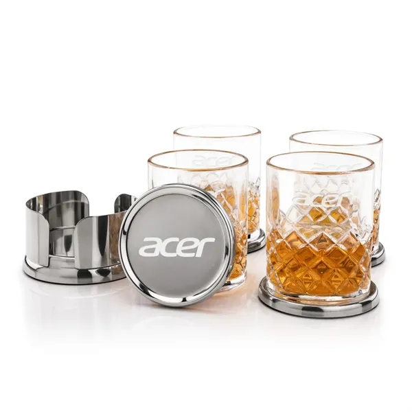 The Baldoni Coasters & On-the-Rocks Set combines modern elegance with everyday... from ASI 84592 St Regis Group