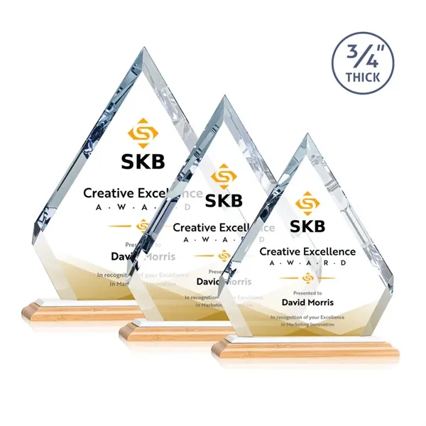 The sparkling Apex VividPrint™ Award features a **0.75" thick** Starfire Crystal... from ASI 84592 St Regis Group / St Regis