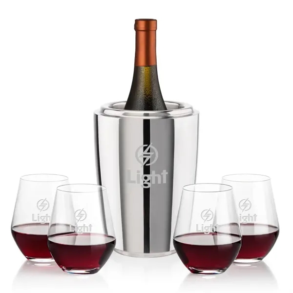 The Pescara Wine Cooler & Wine Glass Set is a refined... from ASI 84592 St Regis Group
