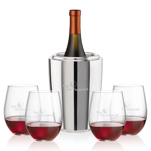 The Pescara Wine Cooler & Wine Glass Set is a refined... from ASI 84592 St Regis Group