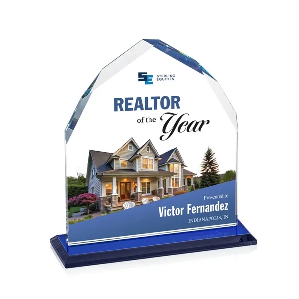 The Starfire Crystal Montibello VividPrint™ Award features interchanging front and back... from ASI 84592 St Regis Group / St Regis