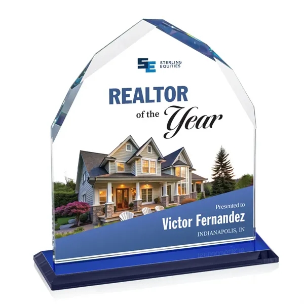 The Starfire Crystal Montibello VividPrint™ Award features interchanging front and back... from ASI 84592 St Regis Group / St Regis
