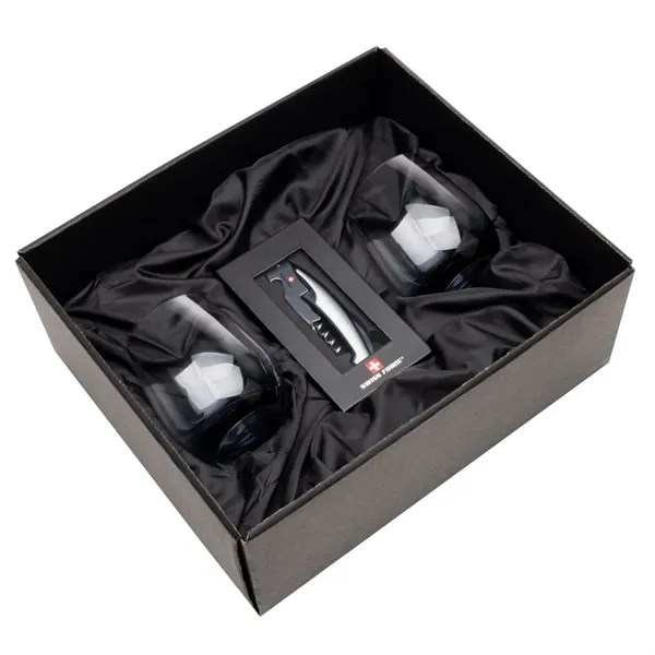 Item #BWA101-SS Swiss Force® Wine Tool & Soudan Smoke Stemless Wine