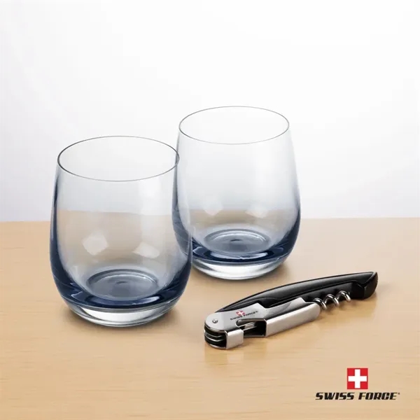 Item #BWA101-SS Swiss Force® Wine Tool & Soudan Smoke Stemless Wine