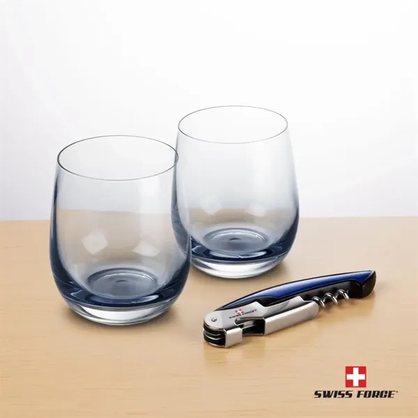 Item #BWA101-SS Swiss Force® Wine Tool & Soudan Smoke Stemless Wine