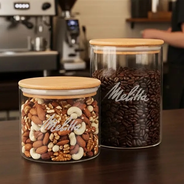 Item #JAR13 Aniston Jar w/Bamboo Lid - Deep Etch