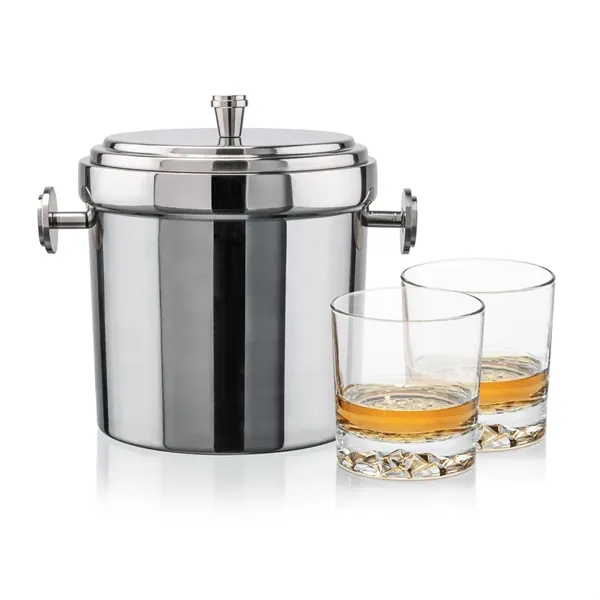 The Milano Ice Bucket & On-the-Rocks Glasses Set delivers a clean,... from ASI 84592 St Regis Group
