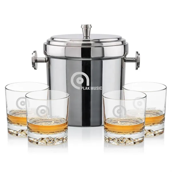 The Milano Ice Bucket & On-the-Rocks Glasses Set delivers a clean,... from ASI 84592 St Regis Group