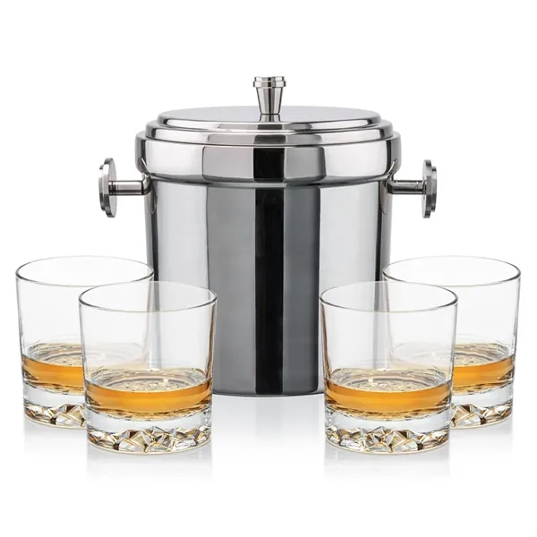 The Milano Ice Bucket & On-the-Rocks Glasses Set delivers a clean,... from ASI 84592 St Regis Group