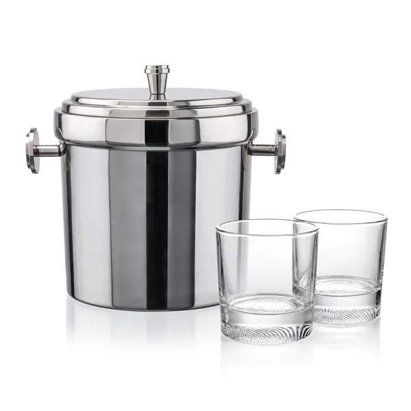 The Milano Ice Bucket & On-the-Rocks Glasses Set delivers a clean,... from ASI 84592 St Regis Group