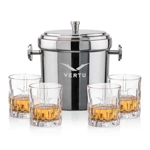 The Milano Ice Bucket & On-the-Rocks Glasses Set delivers a clean,... from ASI 84592 St Regis Group / St Regis