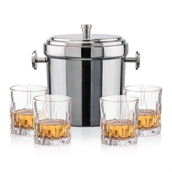 The Milano Ice Bucket & On-the-Rocks Glasses Set delivers a clean,... from ASI 84592 St Regis Group / St Regis