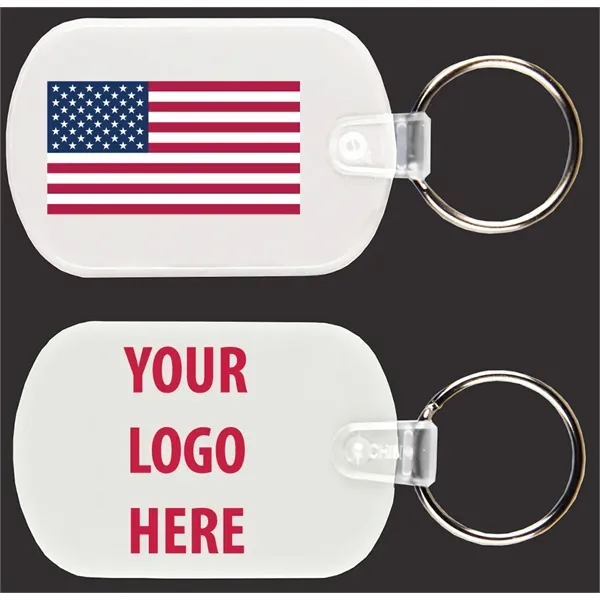 Rectangular / oval Shape PVC Key Holder with American Flag... from ASI 74585 Nu Promo International / Nu Promo Line