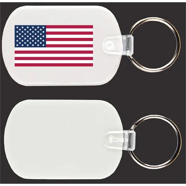 Rectangular / oval Shape PVC Key Holder with American Flag... from ASI 74585 Nu Promo International / Nu Promo Line