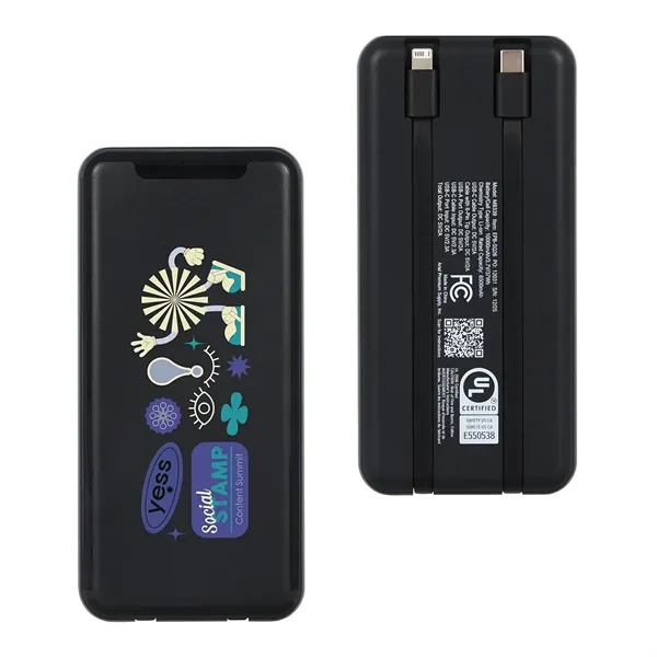 10000mAh UL Listed Power Bank with Built-In Charging Cables... from ASI 36730 Ariel Premium Supply Inc