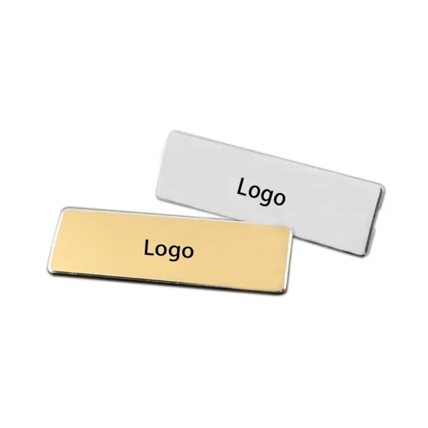 Aluminum name plate safety pin badge plus full color UV imprint... from ASI 37218 Athena Promo (tm)