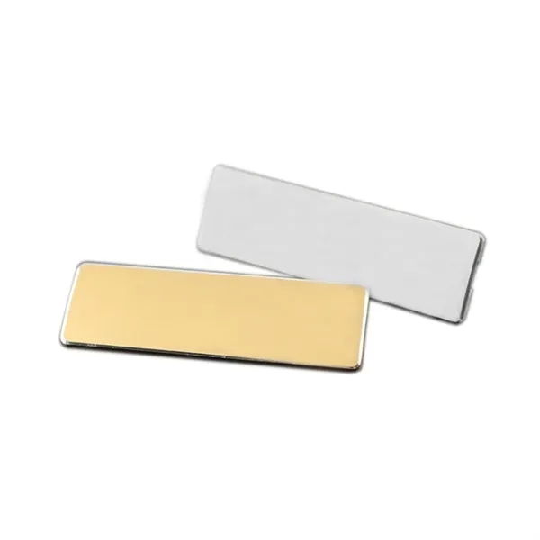 Aluminum name plate safety pin badge plus full color UV imprint... from ASI 37218 Athena Promo (tm)