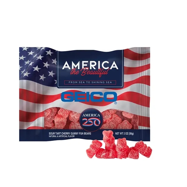 Item #DHF-CGBA-E America 250 - 2oz. Digibag™ - Cherry Gummy Bears