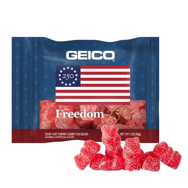 Item #DHF-CGBFR-E Freedom 250 - 2oz. Digibag™ - Cherry Gummy Bears