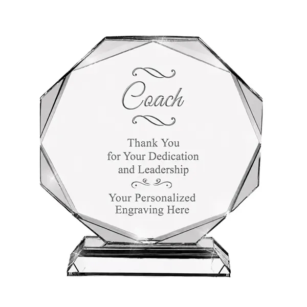 Clear crystal honor award trophy plus laser engraving on 1 location... from ASI 37218 Athena Promo (tm)