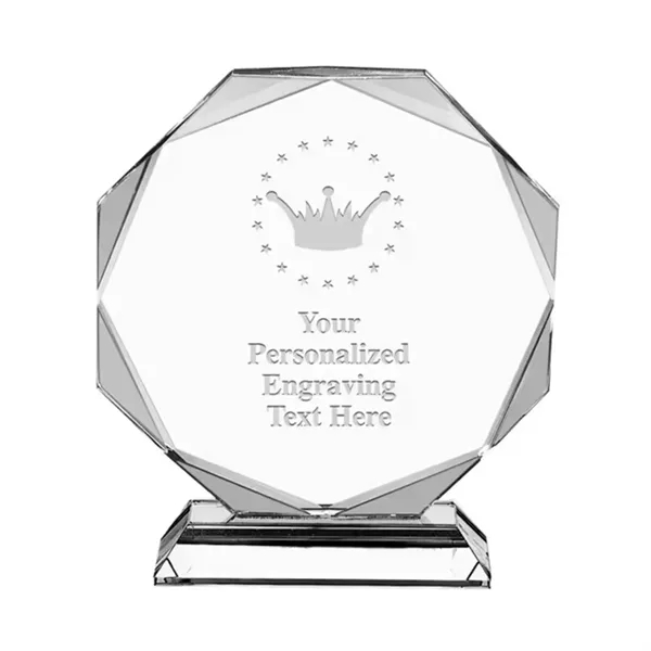 Clear crystal honor award trophy plus laser engraving on 1 location... from ASI 37218 Athena Promo (tm)