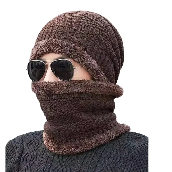 Acrylic beanie neck scarf set plus 1 color embroidery logo on... from ASI 37218 Athena Promo (tm)