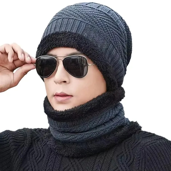 Acrylic beanie neck scarf set plus 1 color embroidery logo on... from ASI 37218 Athena Promo (tm)