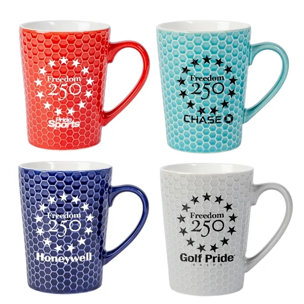 16oz terra cotta mug with a honeycomb pattern.... from ASI 44900 NC Custom (CI/Lanco) / ACE USA