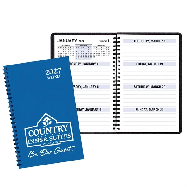 Wire-bound, large bold print weekly desk planner with Techno color cover.... from ASI 76575 Payne Publishers Inc / Payne Publishers
