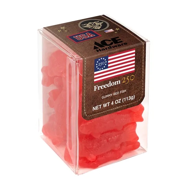 Container of gummy red fish.... from ASI 44900 NC Custom (CI/Lanco) / Chocolate Inn