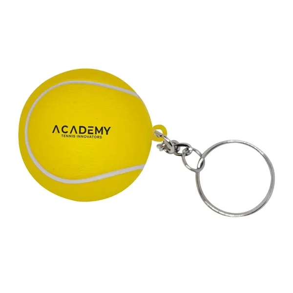 1.5" Tennis ball shaped stress reliever keychain.... from ASI 63549 Jornik Manufacturing Corp