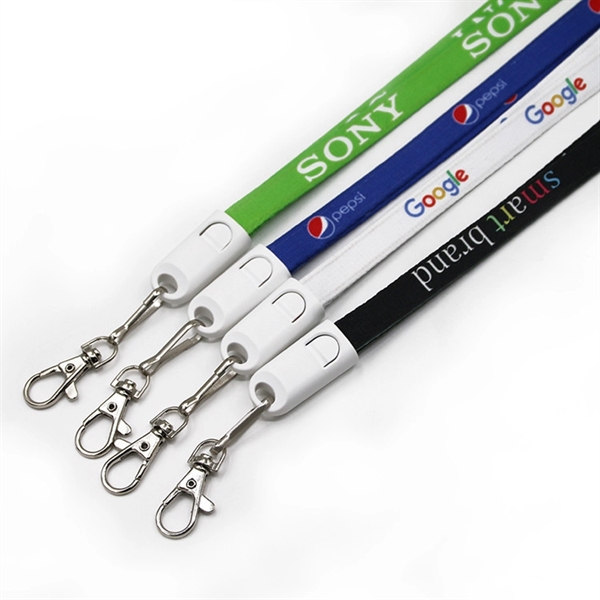 2-in-1 Lanyard charging cable with a clip and micro-USB + lightning... from ASI 37218 Athena Promo (tm)