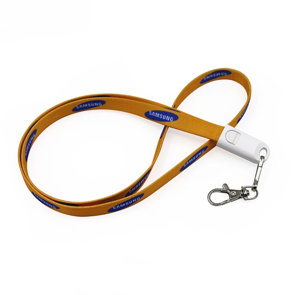 2-in-1 Lanyard charging cable with a clip and micro-USB + lightning... from ASI 37218 Athena Promo (tm)